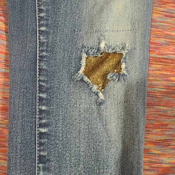 Black Daisy Billie Jegging with Gold Patch Detailing, size 9/29 - Picture 6 of 9